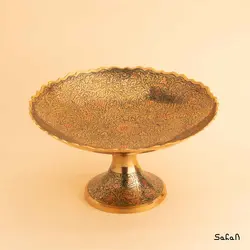 شیرینی خوری برنجی میناکاری پایه دار مدل برایت