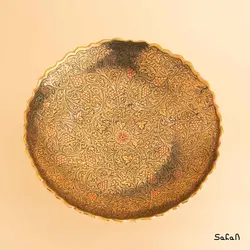 شیرینی خوری برنجی میناکاری پایه دار مدل برایت