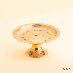 شیرینی خوری برنجی میناکاری پایه دار کوچک