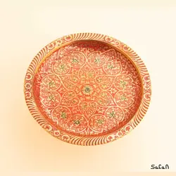 شیرینی خوری برنجی میناکاری پایه دار کوچک