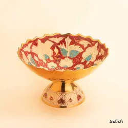 آجیل خوری برنجی میناکاری هندی