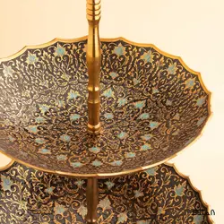 شیرینی برنجی میناکاری دوطبقه