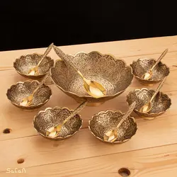 ست آجیل خوری برنجی آنتیک کد 330