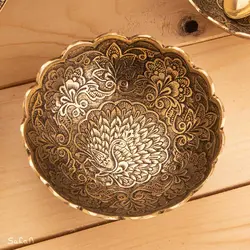 ست آجیل خوری برنجی آنتیک کد 330