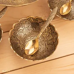 ست آجیل خوری برنجی آنتیک کد 330