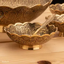ست آجیل خوری برنجی آنتیک کد 330