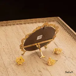 آینه برنجی هندی طلایی دایره