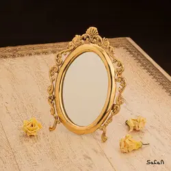 آینه برنجی هندی طلایی مدل منگو