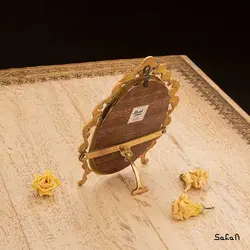 آینه برنجی هندی طلایی مدل منگو