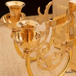 شمعدان جفت برنجی و طلایی دیواری