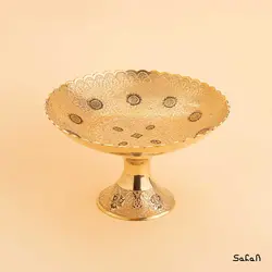 آجیل خوری پایه دار برنجی میناکاری مدل تمشک
