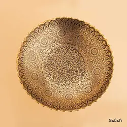 آجیل خوری پایه دار برنجی میناکاری مدل تمشک