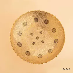 آجیل خوری پایه دار برنجی میناکاری مدل تمشک