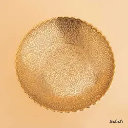 آجیل خوری پایه دار برنجی میناکاری مدل تمشک