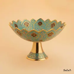 آجیل خوری برنجی طلایی پایه دار دورو مدل میخک