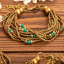 دستبند هندی برنجی طلایی