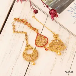 سربند هندی طلایی مدل تیکا