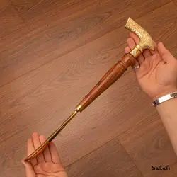 پاشنه کش هندی برنجی طلایی دسته چوبی