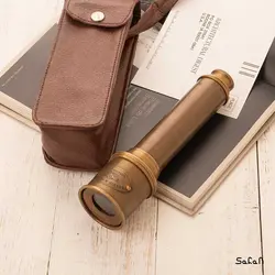 دوربین تلسکوپی تک چشم برنجی هندی همراه با کیف