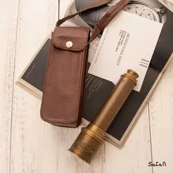 دوربین تلسکوپی تک چشم برنجی هندی همراه با کیف