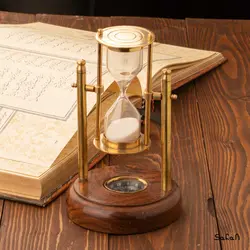 ساعت شنی برنجی هندی متحرک قطب نما دار