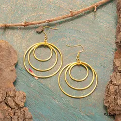 گوشواره برنجی هندی طلایی