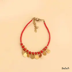 دستبند هندی برنجی پولکی