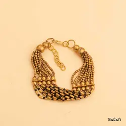 دستبند هندی برنجی منجوقی