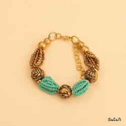 دستبند هندی برنجی منجوقی