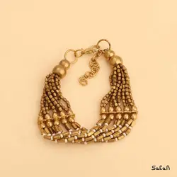 دستبند هندی برنجی منجوقی