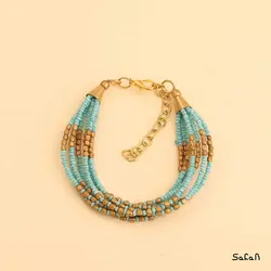 دستبند هندی برنجی منجوقی