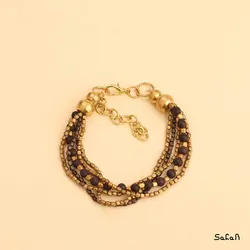 دستبند هندی برنجی طلایی منجوقی