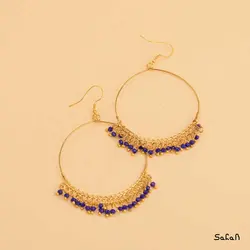 گوشواره هندی برنجی حلقه ای رنگی