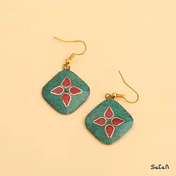 گوشواره هندی برنجی سنگی