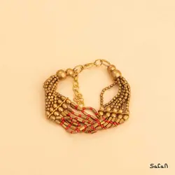 دستبند هندی برنجی منجوقی