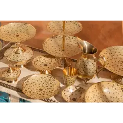 ست کامل 33 پارچه برنجی طرح انگور رنگ سفید کد 352