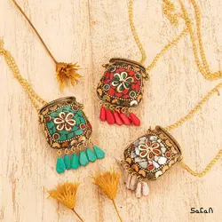 گردنبند برنجی نپالی جعبه ایی