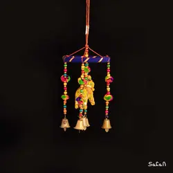 آویز برنجی و پارچه هندی فیل