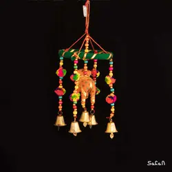 آویز برنجی و پارچه هندی فیل