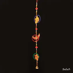 آویز برنجی و پارچه هندی