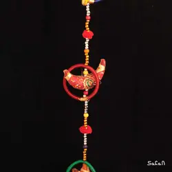 آویز برنجی و پارچه هندی