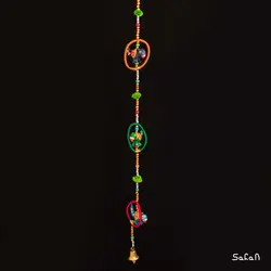 آویز برنجی و پارچه هندی