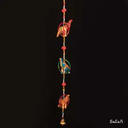 آویز برنجی و پارچه هندی