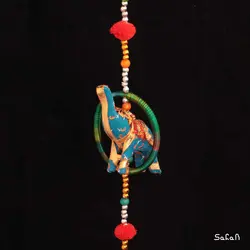 آویز برنجی و پارچه هندی