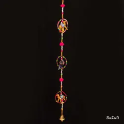 آویز برنجی و پارچه هندی