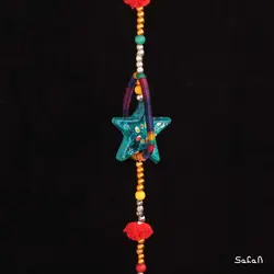 آویز برنجی و پارچه هندی