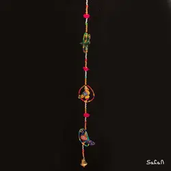 آویز برنجی و پارچه هندی