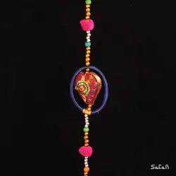 آویز برنجی و پارچه هندی