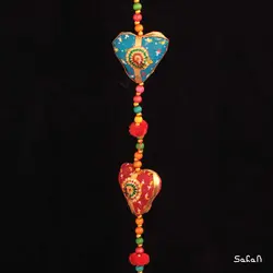 آویز برنجی و پارچه هندی