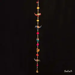 آویز برنجی و پارچه هندی